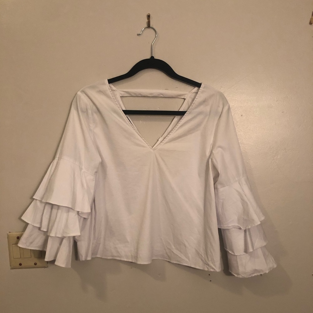 Zara Ruffle Sleeve Top
